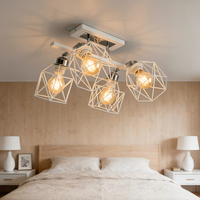 Plafonnier en métal géométrique nordique avec support de lampe rotatif réglable E27 pour salon et cuisine