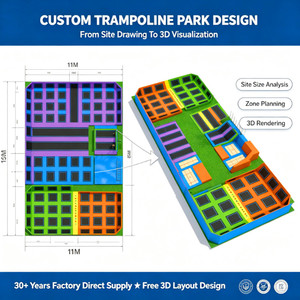 Grand parc de trampolines rectangulaires d'intérieur pour enfants et adultes, avec nouvelle fosse à mousse commerciale - Product Image 4