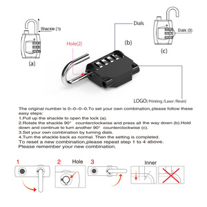 <b>Mini</b> Cabinet Door Lock Home <b>Backpack</b> Luggage Bag Student Dormitory Padlock 4 Digit Password Anti-theft Bicycle Lock - Product Image 6