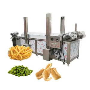 Support Customization Continuous Snack Chicken Wing Potato Chips Crisps Conveyor Belt Broad Bean Frying Machine