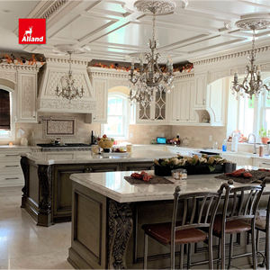 Klasik Fransız Tarzı Mutfak Dolabı, El Yapımı Masif Ahşap Roma Sütunu Mobilyaları ve Detaylı Ahşap Tavan Pervazları ile - Product Image 5