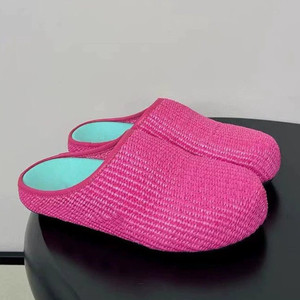 Extra Size High-Quality Woven Linen <b>Women</b> Flat Shoes <b>Slip</b>-<b>On</b> <b>Mules</b> Round Wide Toe Style Ladies Half Slippers - Product Image 1