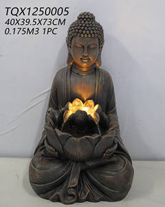 <span class=keywords><strong>Fontaine</strong></span> d'eau extérieure autoportante moderne en résine Flowechoing, Bouddha <span class=keywords><strong>zen</strong></span> Fengshui, faite à la main, alimentée par énergie <span class=keywords><strong>solaire</strong></span> LED - Product Image 3