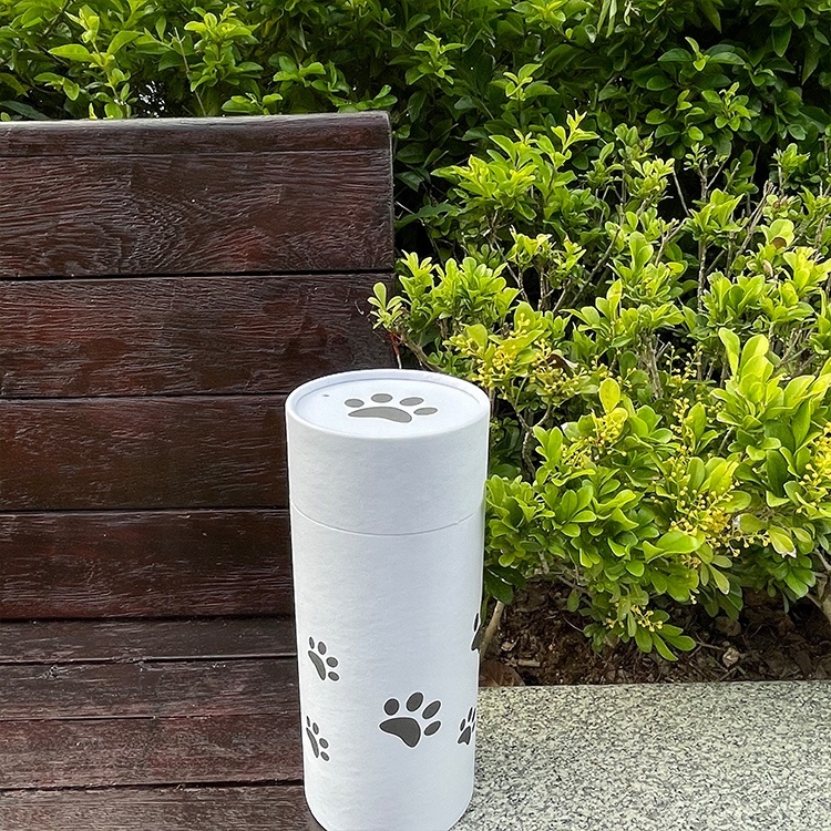 Biodegradable Paper Pets Cremation Urn Memorial Keepsake Tube for Dogs Cats Human Ashes Cylinder Pet Caskets Funeral Supplies