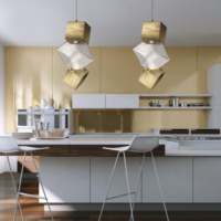 Lampadario a Sospensione LED Moderno a Forma Semplice, Lampada da Soffitto Dorata