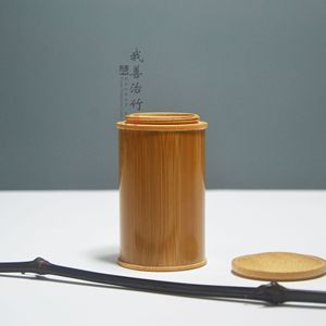 <b>Bamboo</b> Tea Canister Screw Cap Small Portable Tea Storage <b>Container</b> For Tea Packaging - Product Image 3