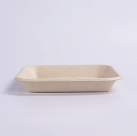 Wegwerp servies vierkante bagasse pulp schaal, extra sterk, 100% biologisch afbreekbaar voor voedsel, fruit, restaurants, bruiloften en feesten
