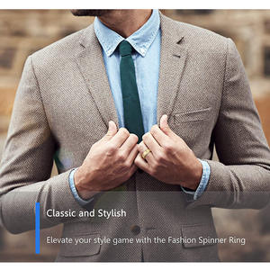 Mode Sand Blast Glitter Roségold Silber Farbe Trau ringe Titan Edelstahl Zappeln Spinning Angst <span class=keywords><strong>Ring</strong></span> für Männer - Product Image 4