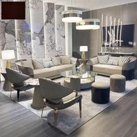 Housse de canapé en cuir italien de luxe de haute qualité, moderne, faite à la main, pour villa, deux places, en forme de L, pour hôtel, salon, haute densité