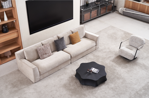 Juego de Muebles de Sala de Estar Minimalistas de Lino y Algodón con Asiento Profundo y Relleno, Sofás de Lujo para Interiores del Hogar - Product Image 2