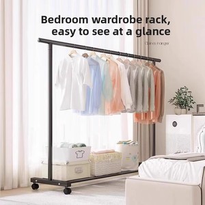 Séchoir à linge sur pied en acier au carbone, moderne et minimaliste, épaissi, pliable et mobile pour chambre à coucher et intérieur - Product Image 2