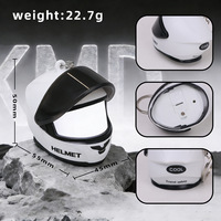 Porte-clés LED Casque de Moto Mini Casque de Course Lumineux Pendentif Breloque Créative pour Sac Cadeau Vente en Gros