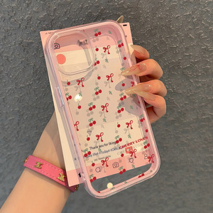 Coque antichoc 2-en-1 simple avec motif cœur et cerise, grande ouverture, compatible iPhone 17 Pro Max - Product Image 2