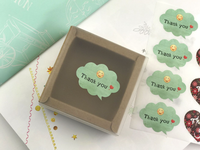 Autocollant personnalisé en papier avec logo imprimé, résistant à l'eau, pour cartes de remerciement, idéal pour les petites entreprises