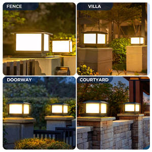 Outdoor Waterdichte Solar Pillar Lights Home Decor Kolom Licht Ip65 Waterdicht Led Tuin Solar Hek Verlichting Met E27 Basis - Product Image 5