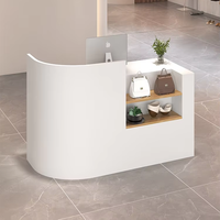 Petit Comptoir de Caisse Moderne en Bois pour Magasin de Vêtements pour Femmes et Salons de Beauté - Simple Bureau d'Accueil