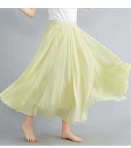 Promotion Exceptionnelle <span class=keywords><strong>Jupe</strong></span> Longue en Coton Nouvelle Mode pour Femme, Couleur Unie, Taille Élastique, Grand Balancement, <span class=keywords><strong>Jupe</strong></span> Douce pour Femme - Product Image 6