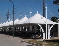 Structure de membrane tendue en PVDF pour abri de voiture, auvent de stationnement extérieur, abri imperméable et résistant au vent