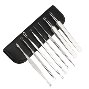 Stainless Steel Acne Needle Kit 8 Piece Set Double Clip Face Blackhead Remover Tools - Product Image 2