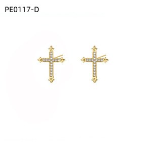 ต่างหูแฟชั่นประดับเซอร์โคเนียสตั๊ด PE0117 สำหรับผู้หญิงเครื่องประดับคุณภาพสูง - Product Image 2
