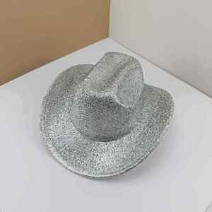 Wholesale Women Party Hat Western Style PVC Blister Environmental Friendly Golden Cowboy Hat - Product Image 1