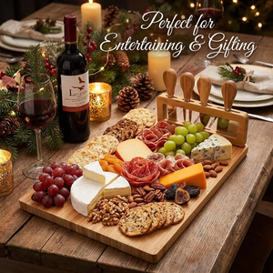 Planche à <span class=keywords><strong>fromage</strong></span> en <span class=keywords><strong>bambou</strong></span> naturel avec un ensemble de 4 couteaux, grande planche à charcuterie en bois, <span class=keywords><strong>plateau</strong></span> de service pour fête, coffret cadeau - Product Image 6