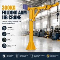 Nouvelle grue à flèche pliante électrique sur pied avec palan à chaîne, construction métallique, élingue à câble métallique, 300 kg, 1,1 kW