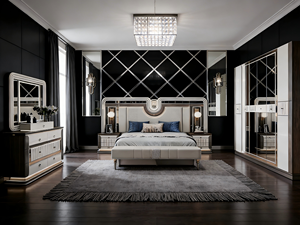 Ensemble de meubles de <span class=keywords><strong>chambre</strong></span> à coucher de luxe moderne en bois, avec coiffeuse de maquillage moderne de luxe, style français italien, taille king, complet pour filles, hôtel - Product Image 2