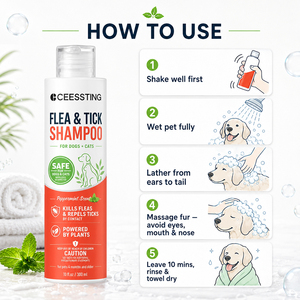 Champú Antipulgas y Garrapatas para Mascotas <span class=keywords><strong>de</strong></span> Marca Privada, Limpiador para Baño y Limpieza, Champú Natural y Orgánico Antipulgas y Garrapatas para Perros y Gatos - Product Image 5