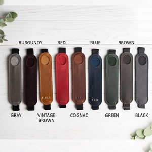 Personalized <strong>Pen</strong> Holder Elastic Band Pu Leather Single <strong>Pen</strong> <strong>Pouch</strong> for Journal Notebook - Product Image 2