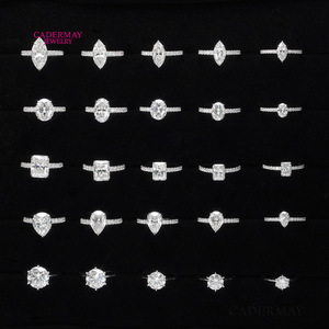 Cadarmay Moissanite Ring 1ct 2ct 3ct 4ct 5ct Women Engagement Jewelry Silver Tone Diamond Style Ring - Product Image 3