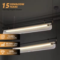 Lustre moderne en acrylique long à LED pour table à manger, café, bar, comptoir, bureau, décoration artistique, luminaire suspendu au plafond
