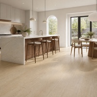 Revêtement de sol SPC WYRAX en chêne clair de 4 mm avec couche d'usure de 0,3 mm pour salon d'appartement et rénovation de sol