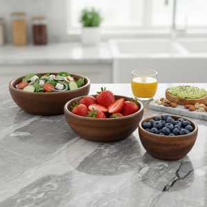 Деревянная чаша из акации без клея, цельная, 8/7/6 дюймов, для салата, фруктов, закусок или супа, модель 2026 - Product Image 3