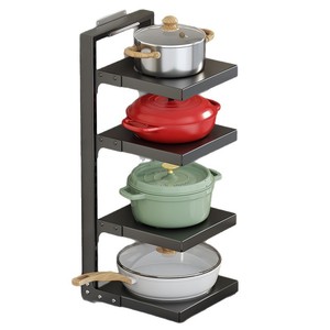 Ou Shu Mei Kitchen Pot Rack Multi Layer Stainless Steel Adjustable Cookware Organizer Sink Storage <b>Cabinet</b> Pantry Organizer - Product Image 5