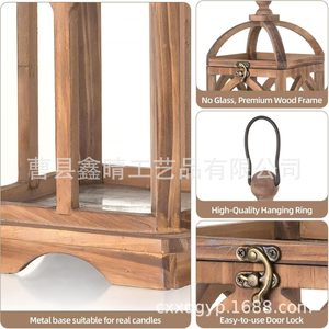 Portavelas de madera con base cuadrada, decoración para el hogar, estilo moderno y sencillo - Product Image 3