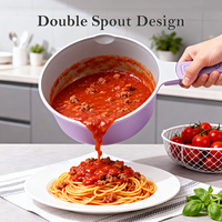 Casserole en aluminium moulé violet OEM avec revêtement céramique antiadhésif, poignée amovible, petite marmite de cuisson, compatible four