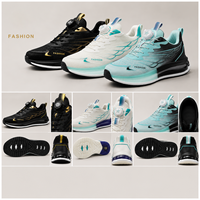 Chaussures de course à coussin d'air pour hommes, système de lacets rapides à boucle rotative, tige en maille respirante, baskets de sport absorbant les chocs