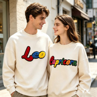 Patchs thermocollants brodés en chenille, signes du zodiaque colorés, pour vêtements, sweats à capuche et sacs (vente en gros)