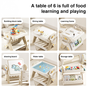 Bàn đồ chơi giáo dục đa năng cho bé, bàn học nước, bàn vẽ gấp bằng nhựa, bàn xếp hình, bàn trẻ em - Product Image 3