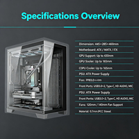Boîtier PC Gaming MicroATX Mid Tower avec Châssis en Verre Trempé, Support GPU 430mm, Refroidisseur Supérieur 165mm, Radiateur 360mm en Stock
