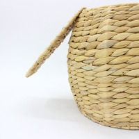 Panier de rangement en jacinthe d'eau tissé à la main en forme de dessin animé panier de rangement panier à vêtements sales