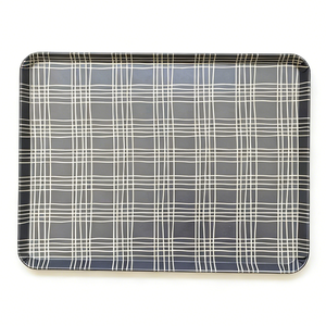 Plateaux <span class=keywords><strong>de</strong></span> service alimentaire modernes aspect tressé <span class=keywords><strong>avec</strong></span> poignées intégrées en mélamine <span class=keywords><strong>de</strong></span> 15 pouces / 17,5 pouces pour organiser les condiments et transporter les boissons - Product Image 2