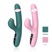 Vibrateur à succion et à poussée pour femmes, stimulateur clitoridien LCDTouch, godemiché télescopique chauffant, jouet sexuel en silicone étanche