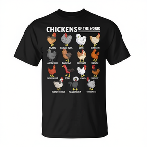 T-shirt éducatif Chickens Of The World pour les amoureux des animaux de la ferme - Product Image 2