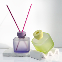 Frosted Square runde Ecke Glas diffusor flasche 200ml Kapazität Schraub verschluss für Home Room Aroma Diffusion