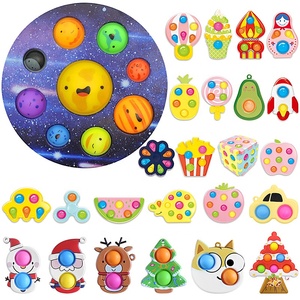 Juego de burbujas sensoriales de varias formas para niños, llavero <span class=keywords><strong>simple</strong></span> con hoyuelos, novedad - Product Image 6