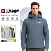 Veste décontractée unisexe personnalisée pour l'automne et l'hiver, coupe-vent, imperméable, respirante, à capuche, pour hommes, avec logo