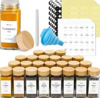Pot à épices et récipient de cuisine en verre borosilicate de 120 ml (4 oz) avec anneau en silicone, idéal pour le poivre, le piment et le sel – Populaire