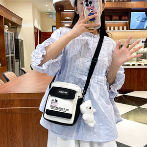 XUANTONG Women's Chest Bag Vertical Square Zipper Closure Student Phone Bag Portable Everyday Outfits Summer 2024 - Product Image 1